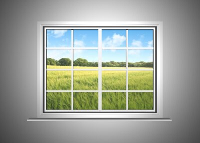 Fotobehang een raam uitzicht