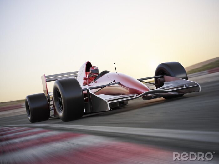 Fotobehang Een raceauto tijdens het rijden