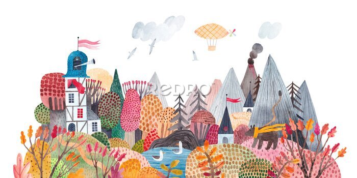 Fotobehang Een sprookjesland uit kinderdromen