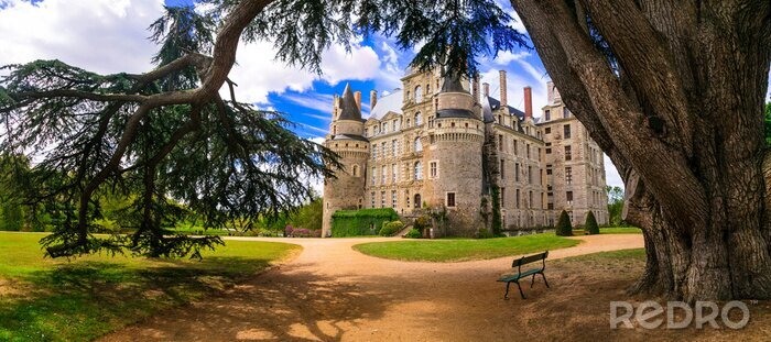 Fotobehang Een van de mooiste en mysterieuze kastelen van Frankrijk - Chateau de Brissac, Loire-vallei