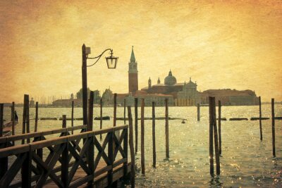 Fotobehang Een verouderd ontwerp met Venetië