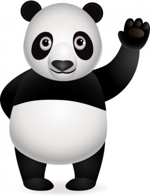 Een vriendelijke panda die vriendelijk met zijn poot zwaait