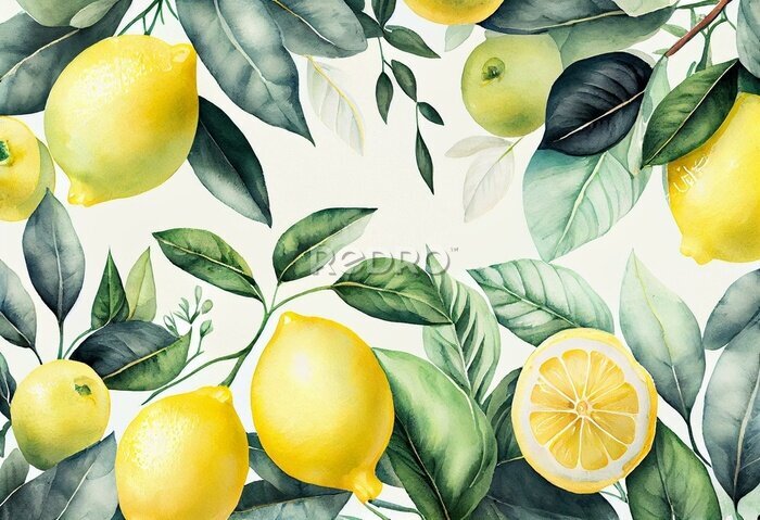 Fotobehang Een vruchtdragende citroenboom