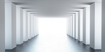 Fotobehang Eenvoudige witte tunnel