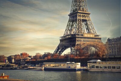 Fotobehang Eiffeltoren aan de rivier