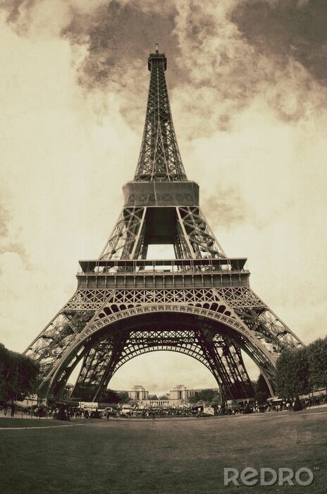 Fotobehang Eiffeltoren in retro tinten