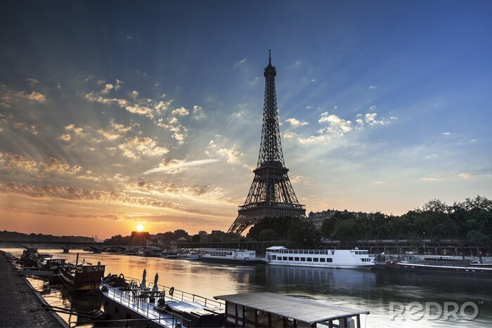 Fotobehang Eiffeltoren op een achtergrond van sterren