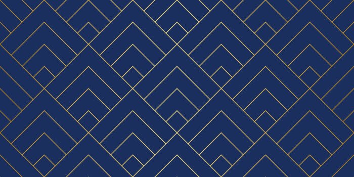 Fotobehang Elegant geometrisch patroon op een marineblauwe achtergrond