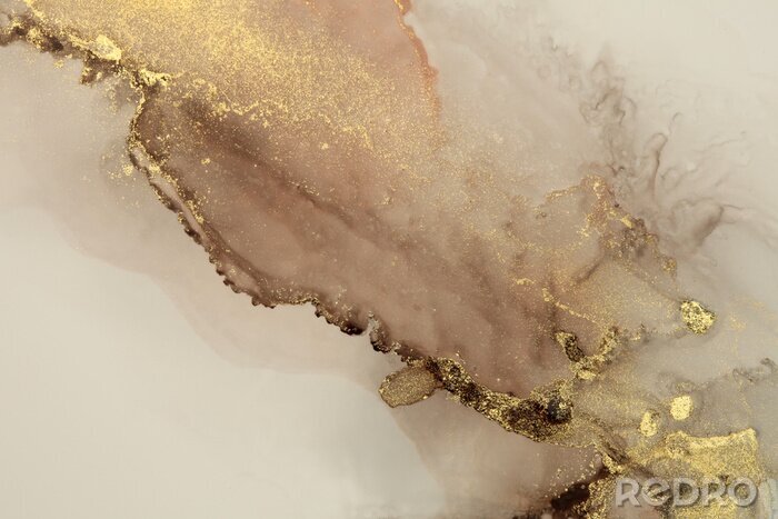 Fotobehang Elegant marmer abstract patroon met gouden glitter