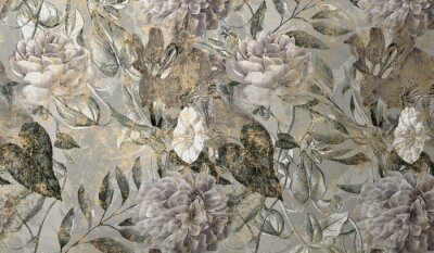 Fotobehang Elegante bloemensticker