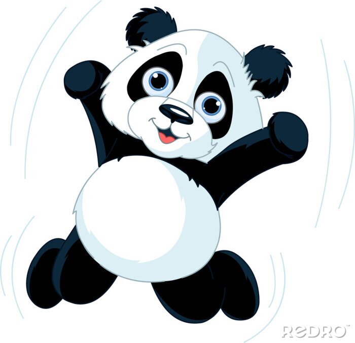 Fotobehang Energieke panda