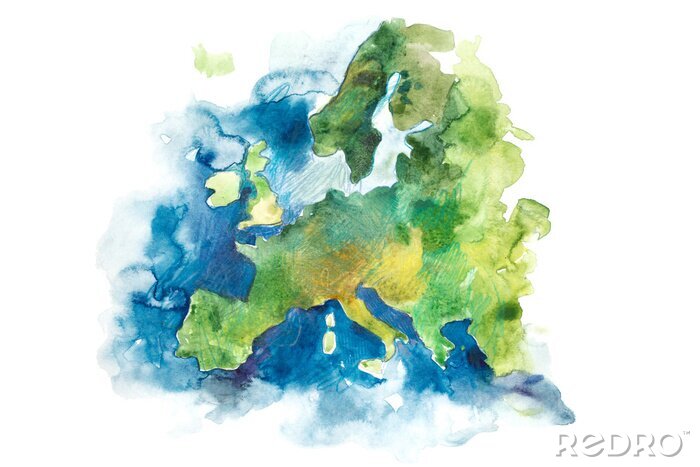 Fotobehang Europa op de kaart