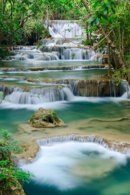 Fotobehang Exotische bossen met watervallen