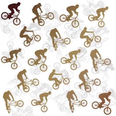 Fotobehang Extreme fietsers vector achtergrond illustratie