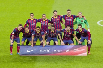 Fotobehang FC Barcelona voetbalploeg