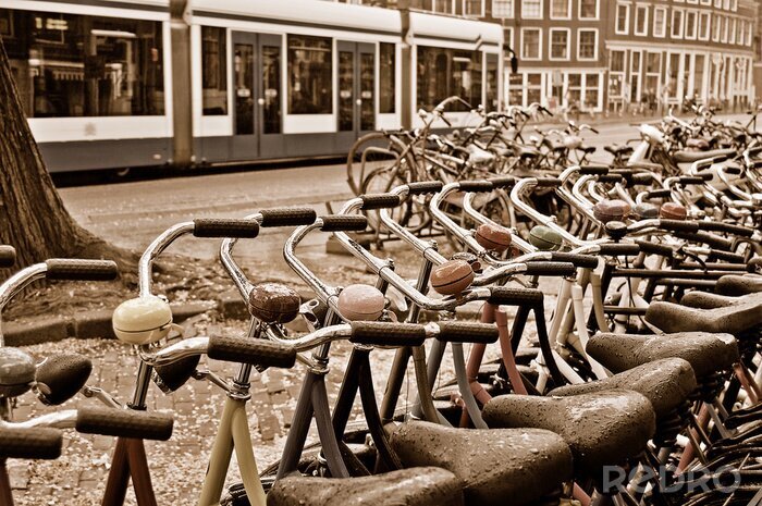 Fotobehang Fietsverhuur Amsterdam