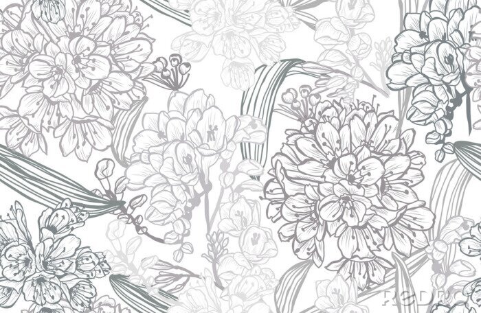 Fotobehang floral seamless pattern