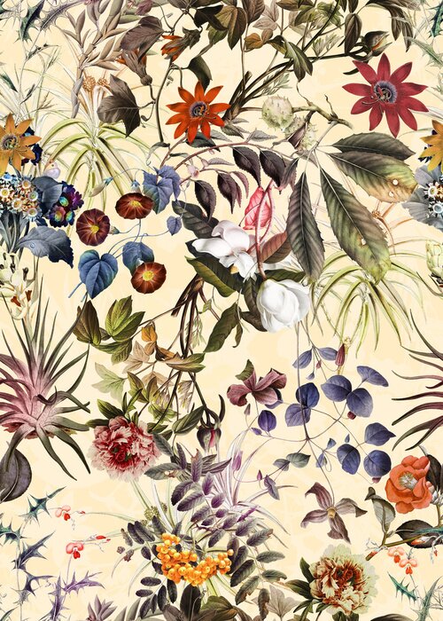 Fotobehang Flowers pattern.Silk scarf design, fashion textile. Background for the design and decoration of textiles. art abstract design, Seamless flower pattern