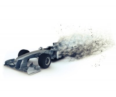 Fotobehang Formule 1 3D abstractie van raceauto