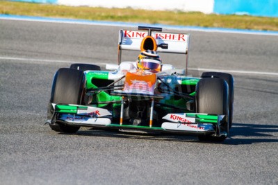 Fotobehang Formule 1-auto in groen