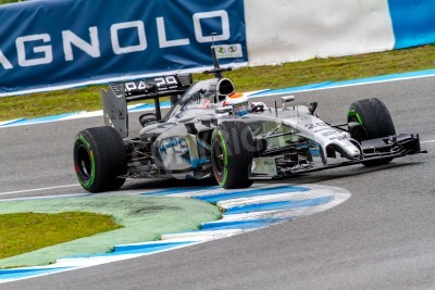 Fotobehang Formule 1 raceauto op het circuit
