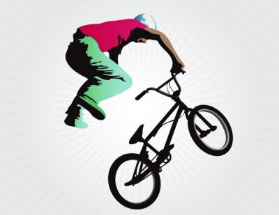 Fotobehang Freestyle op BMX-fiets
