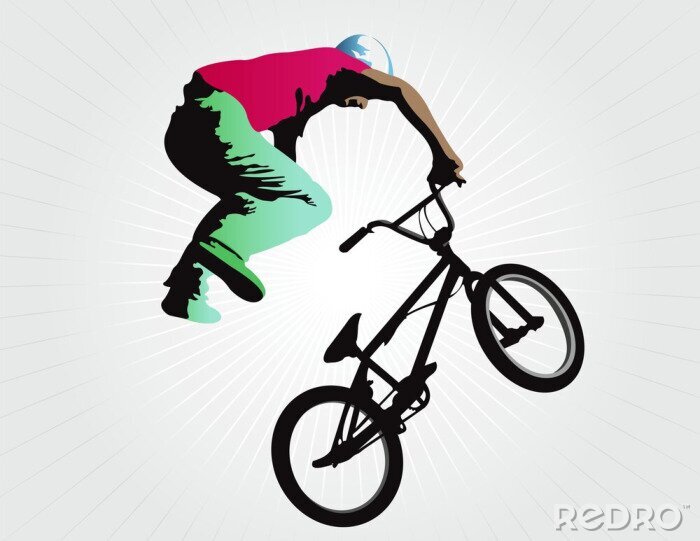 Fotobehang Freestyle op BMX-fiets