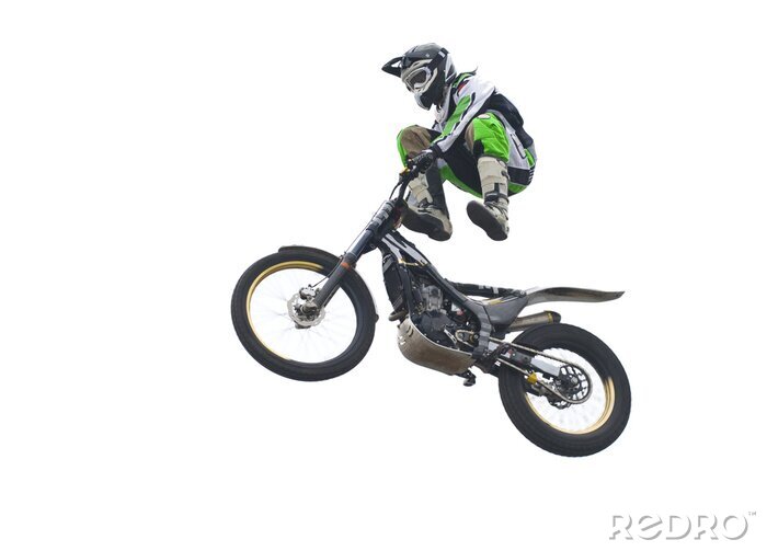 Fotobehang Freestyle stunt rider isolated on white.