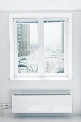 Fotobehang frozen world seen through the window