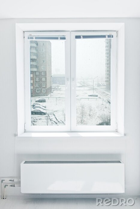 Fotobehang frozen world seen through the window