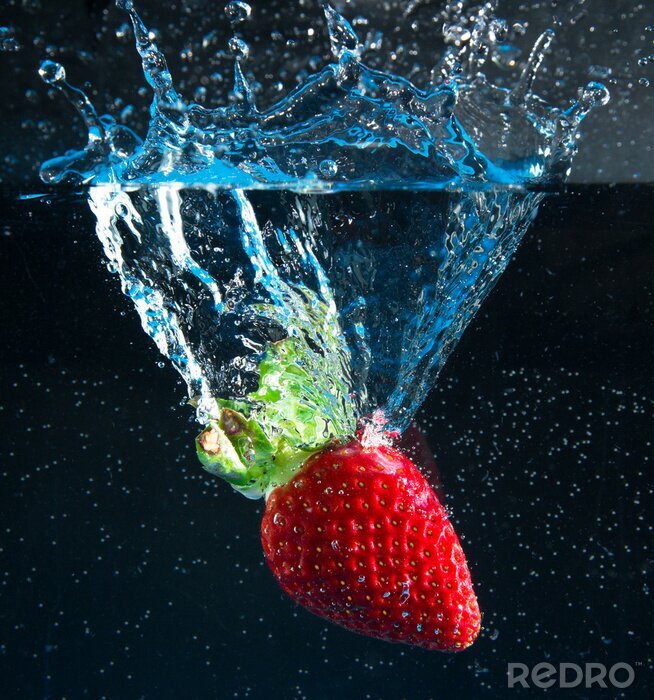 Fotobehang Fruit in bruisend water