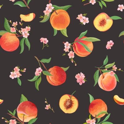 Fruitig perzik patroon