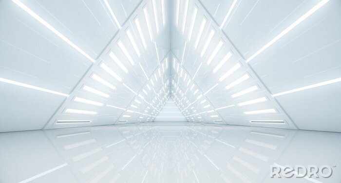 Fotobehang Futuristisch verlichte tunnel