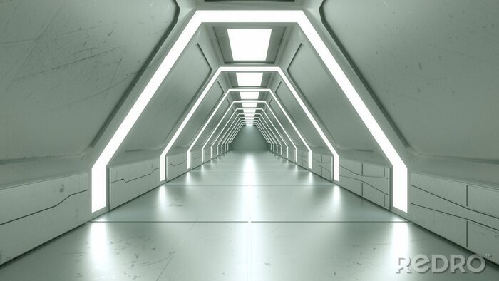 Fotobehang Futuristische 3D tunnel