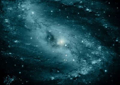 Fotobehang Galaxy aan de donkere hemel