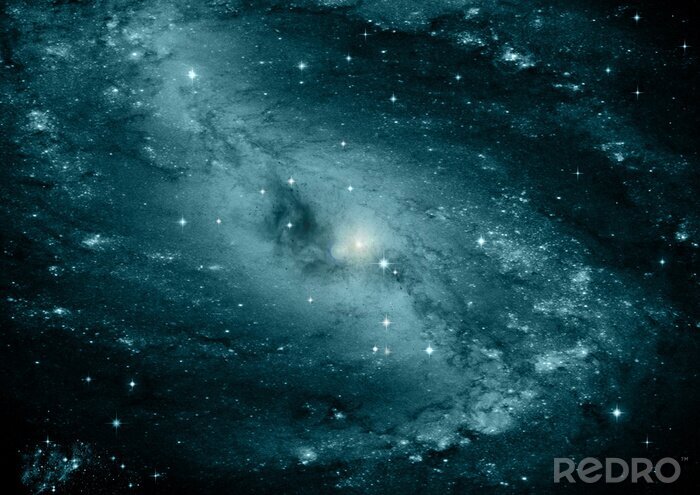 Fotobehang Galaxy aan de donkere hemel