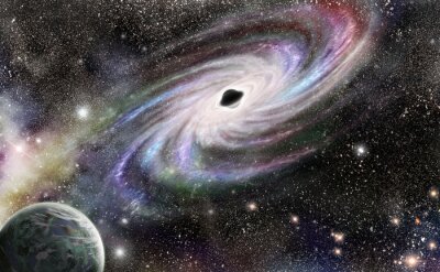 Fotobehang Galaxy en zwart gat