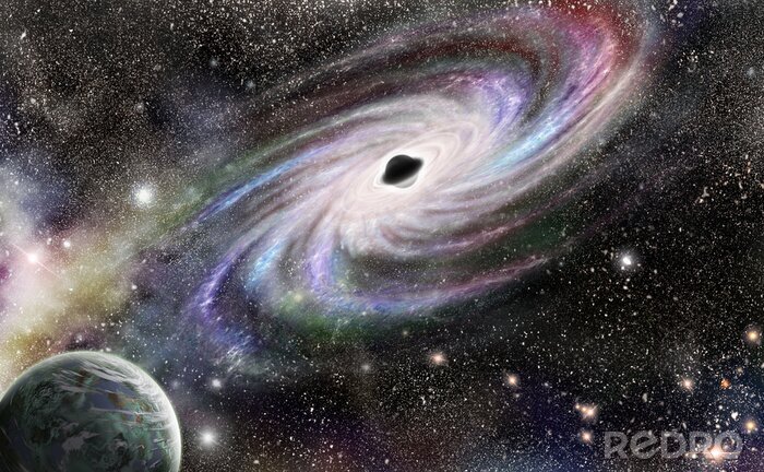 Fotobehang Galaxy en zwart gat