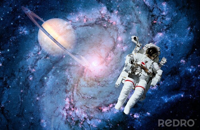 Fotobehang Galaxy met een astronaut