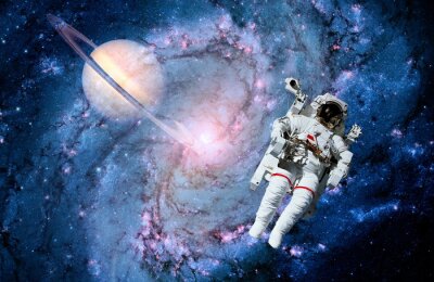 Fotobehang Galaxy met een astronaut