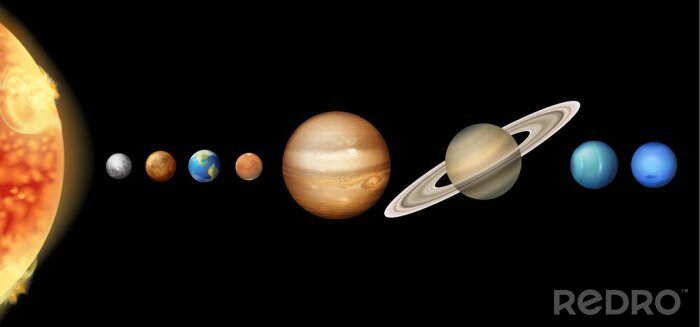 Fotobehang Gedetailleerd zonnestelsel