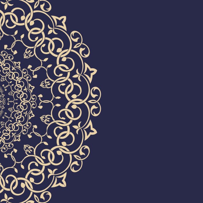 Fotobehang Geel oosters bloemenpatroon