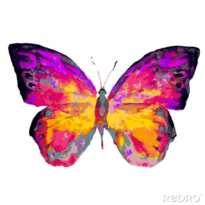 Fotobehang Geel-paarse vlinder