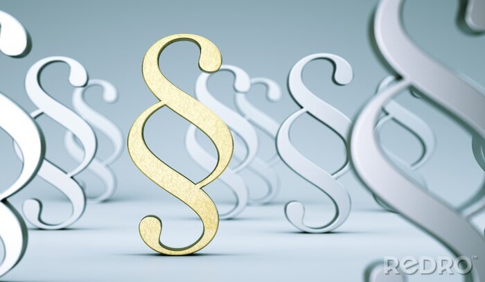 Fotobehang Geel paragraafsymbool in 3D