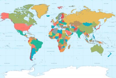 Gekleurd ontwerp met wereldkaart
