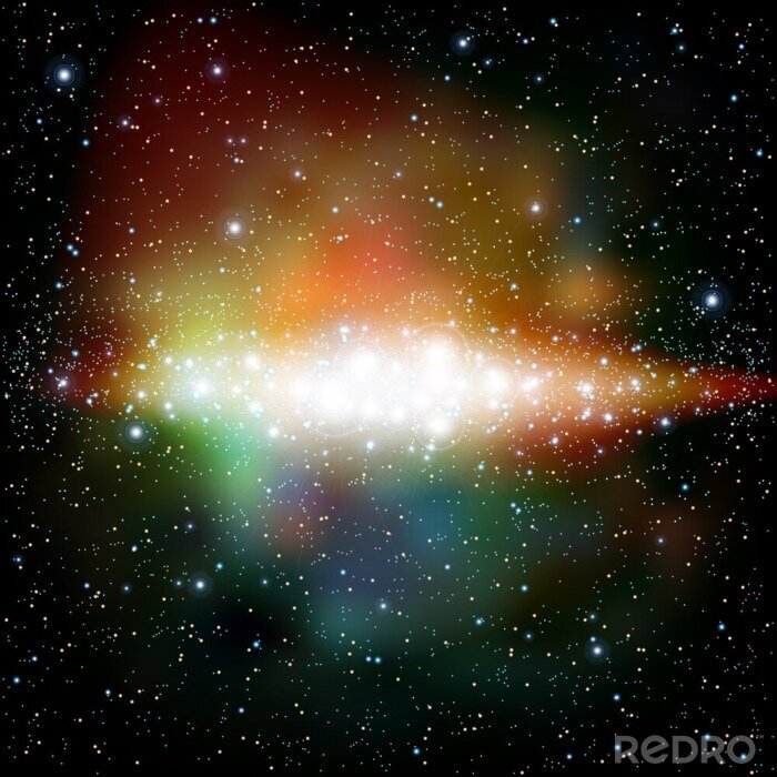 Fotobehang Gekleurd universum met een galaxy
