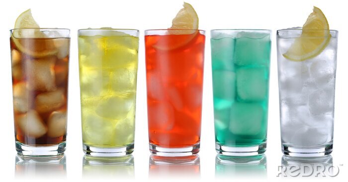Fotobehang Gekleurde drankjes met ijs