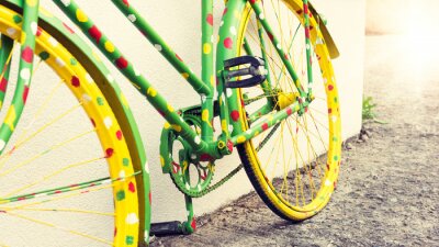 Fotobehang Gekleurde fiets