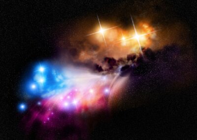 Fotobehang Gekleurde nevels in het melkwegstelsel