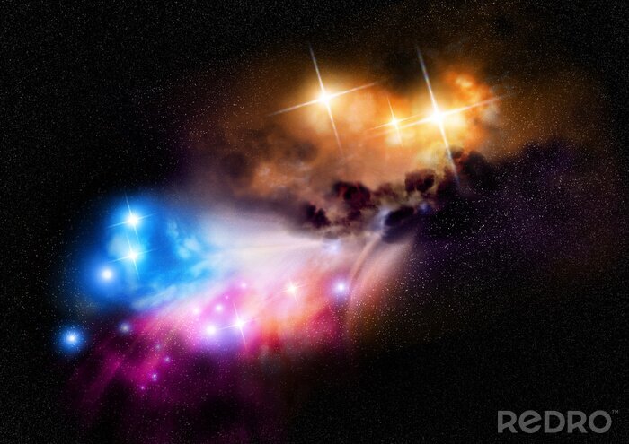 Fotobehang Gekleurde nevels in het melkwegstelsel